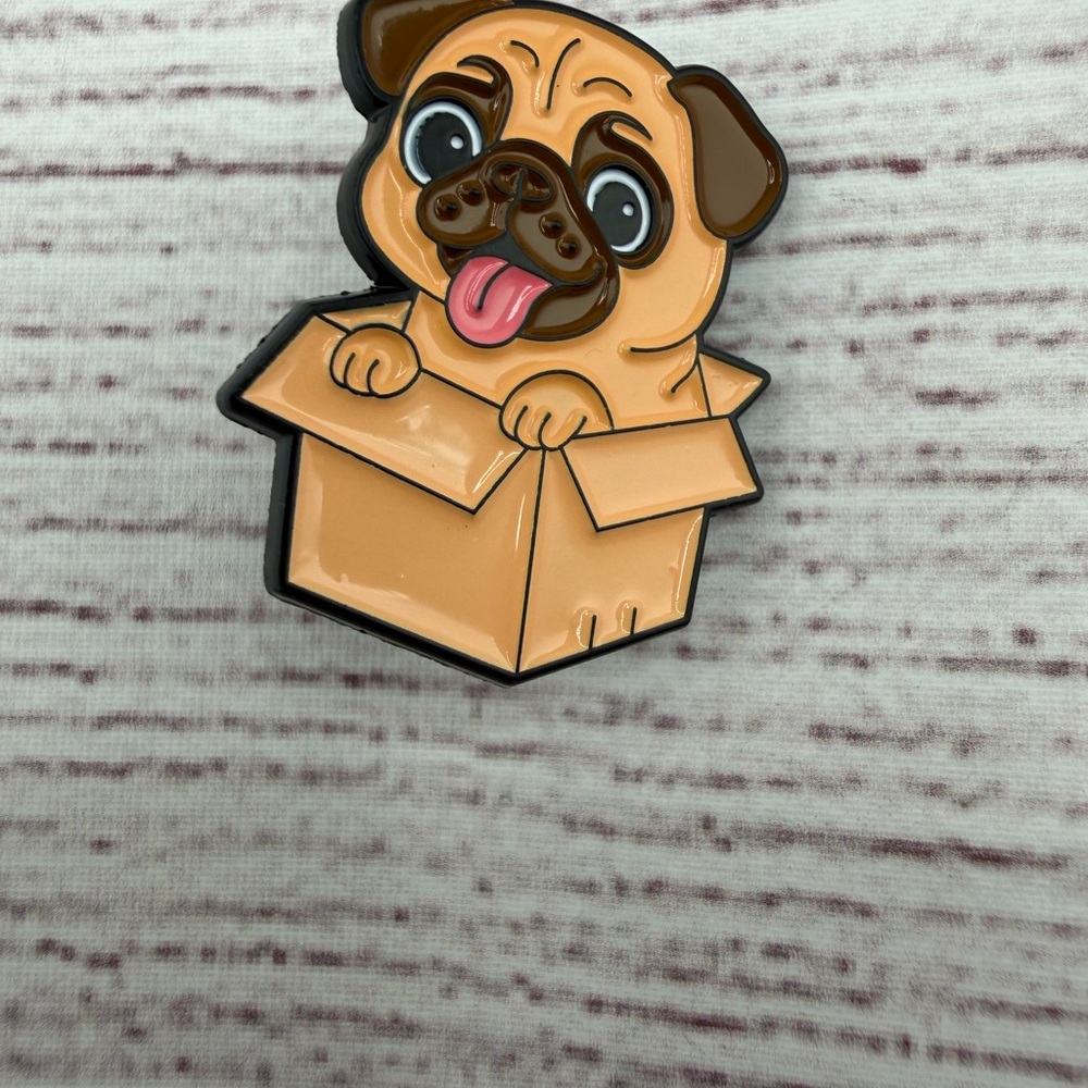 Cute Tan Pug Dog Enamel Pin